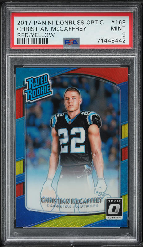 2017 Donruss Optic Red & Yellow Christian McCaffrey ROOKIE #168