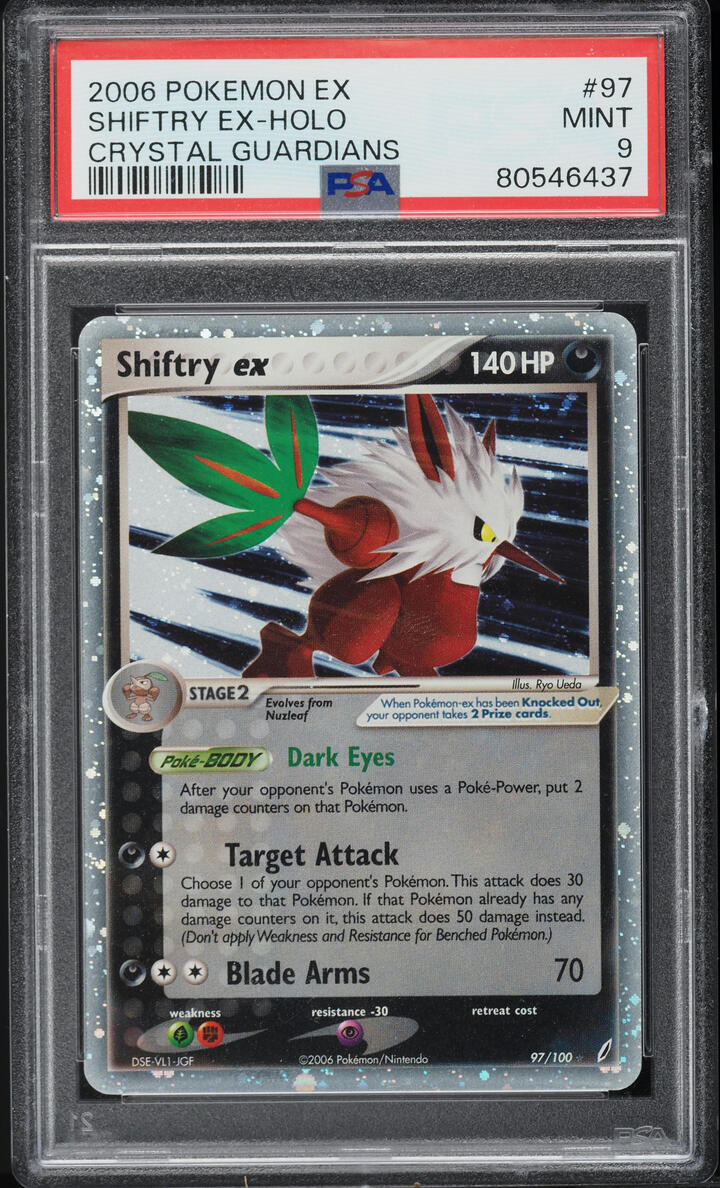2006 Pokemon EX Crystal Guardians Holo Shiftry ex #97 PSA 9 MINT