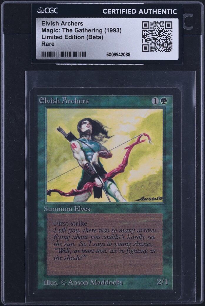 1993 Magic The Gathering MTG Beta Elvish Archers CGC AUTH