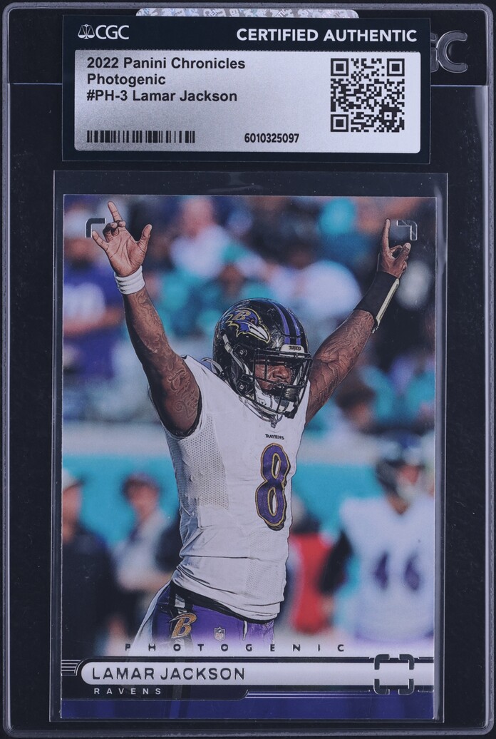 2022 Panini Chronicles Photogenic Lamar Jackson #PH-3 CGC AUTH