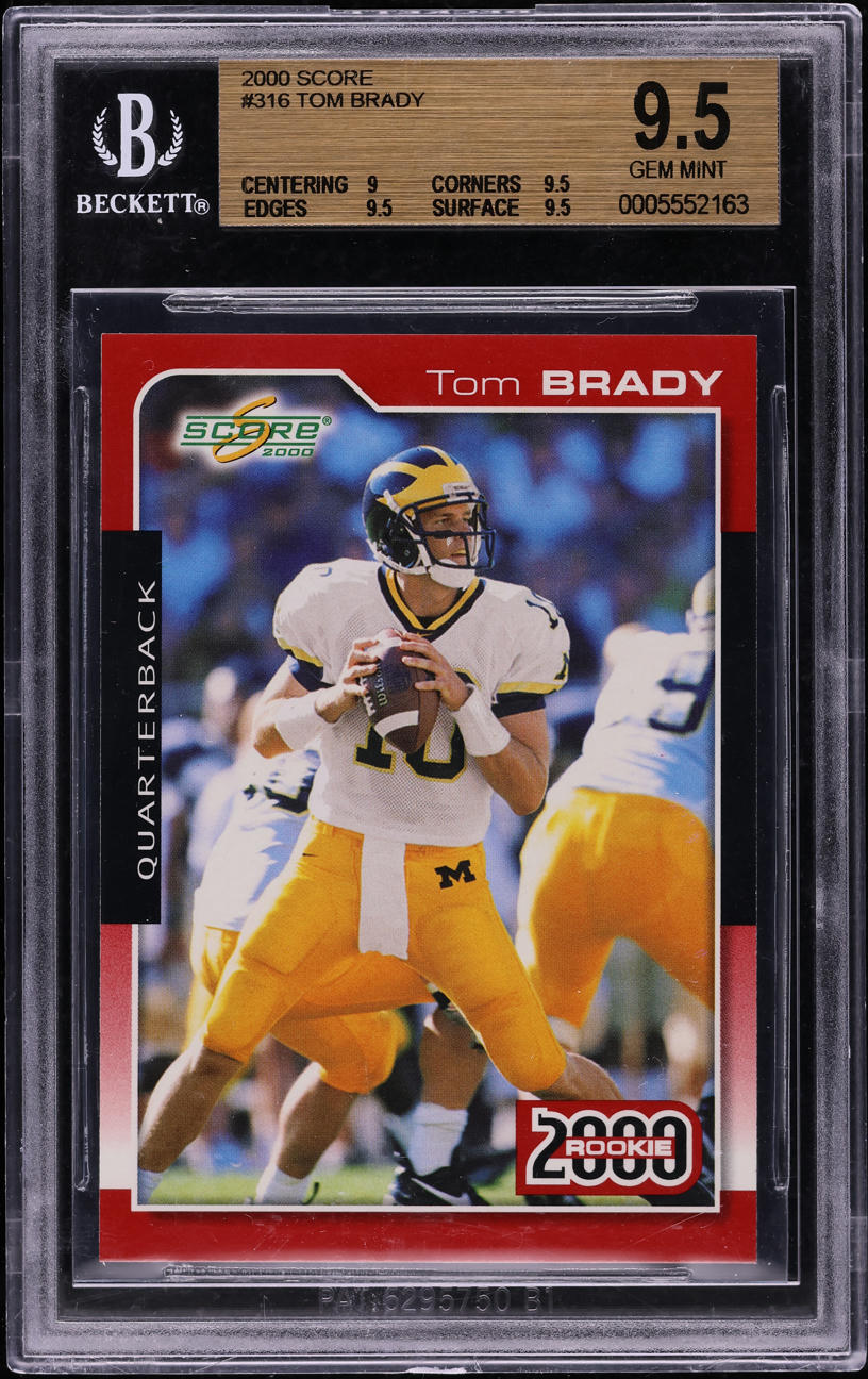 2000 Score Football Tom Brady ROOKIE #316 BGS 9.5 GEM MINT