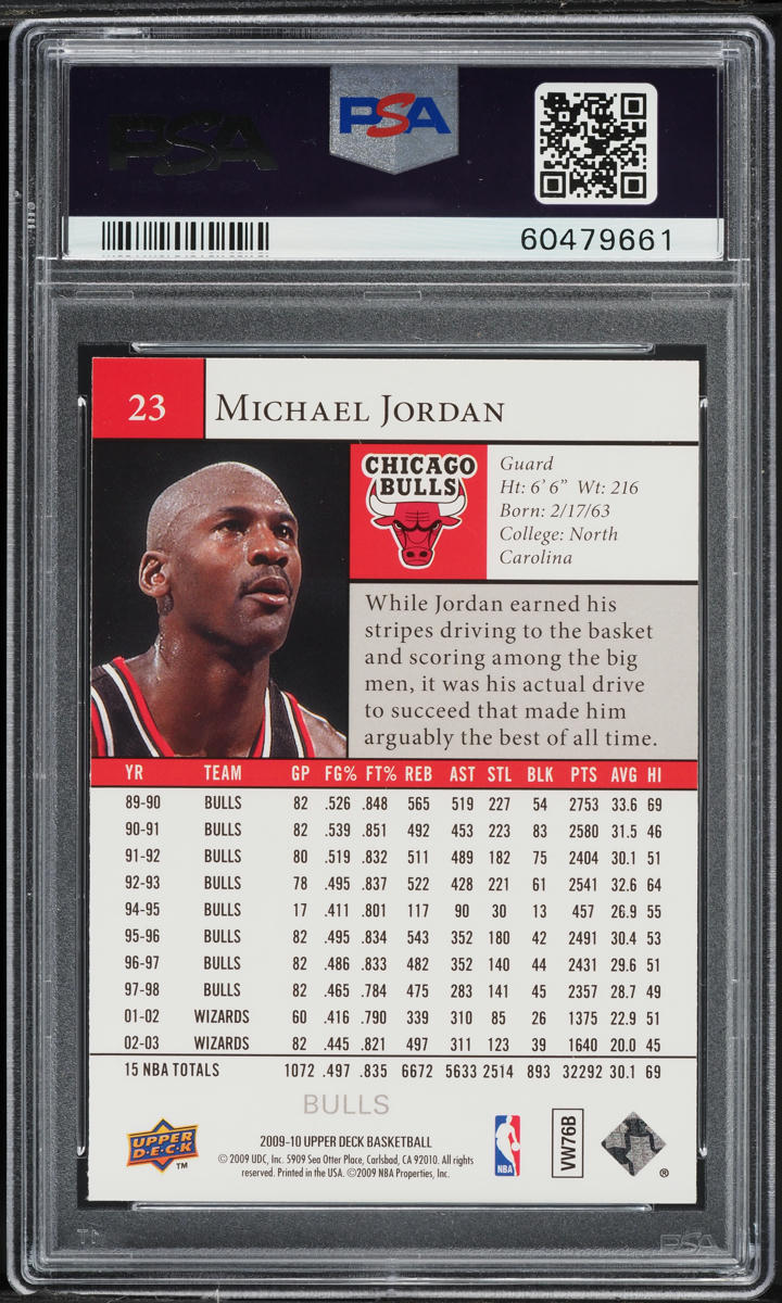 2009 Upper Deck Basketball Michael Jordan #23 PSA 7 NRMT