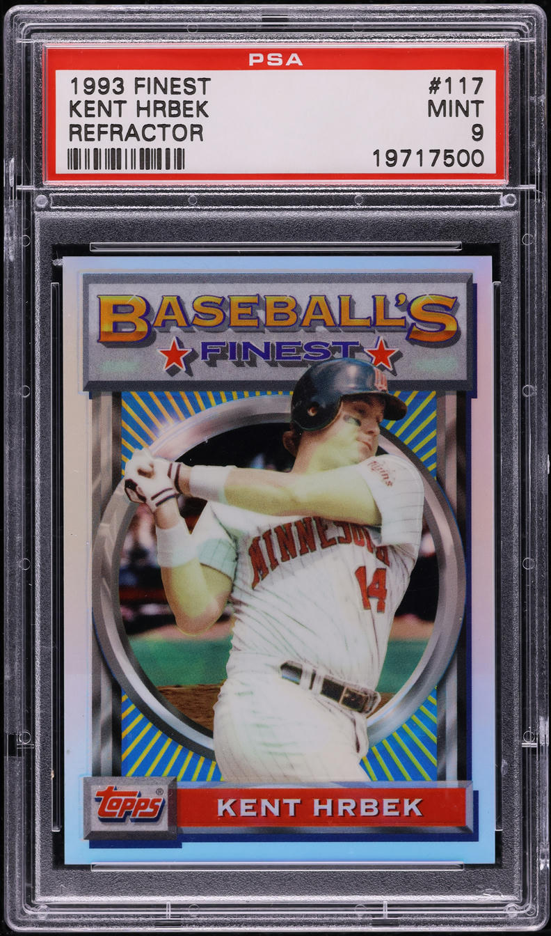 1993 Finest Refractor Kent Hrbek #117 PSA 9 MINT