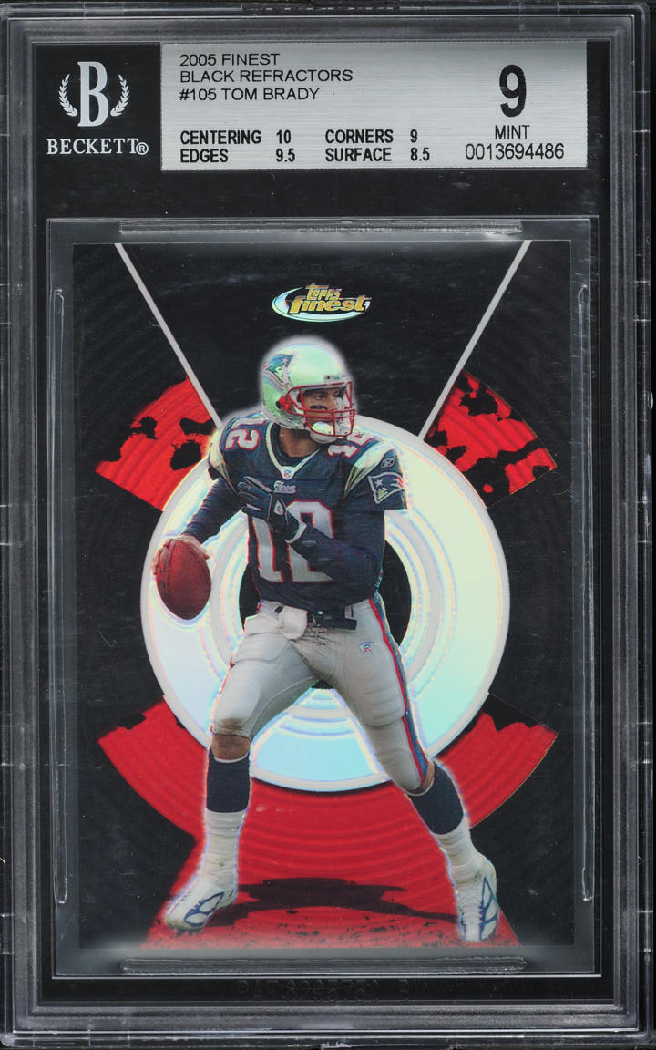 2005 Finest Black Refractor Tom Brady /99 #105 BGS 9 MINT