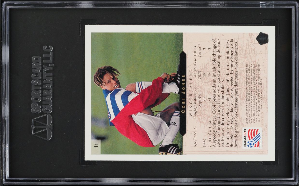 1994 Upper Deck World Cup English/Spanish Cobi Jones #11 SGC 10 GEM MINT