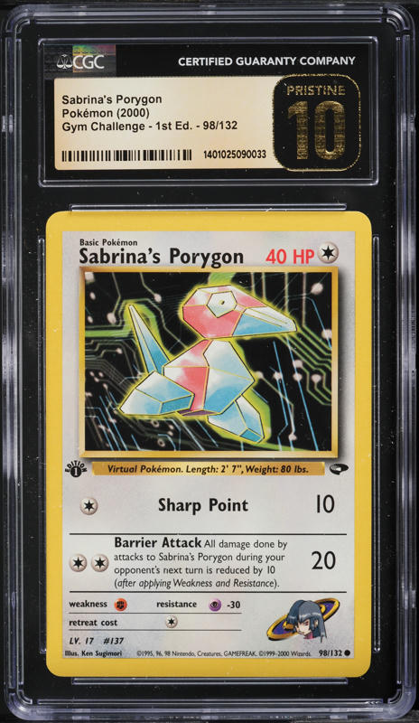 2000 Pokemon Gym Challenge 1st Edition Sabrina's Porygon #98 CGC 10 PRISTINE