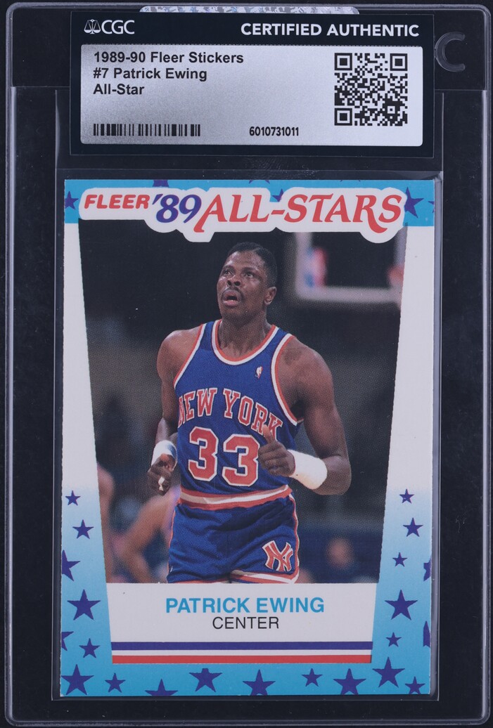 1989 Fleer Stickers All-Star Patrick Ewing #7 CGC AUTH
