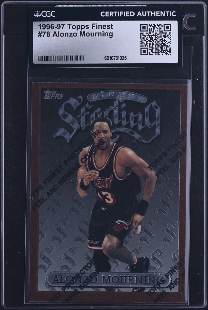 1996 Finest Basketball w/ Coating Alonzo Mourning #78 CGC AUTH