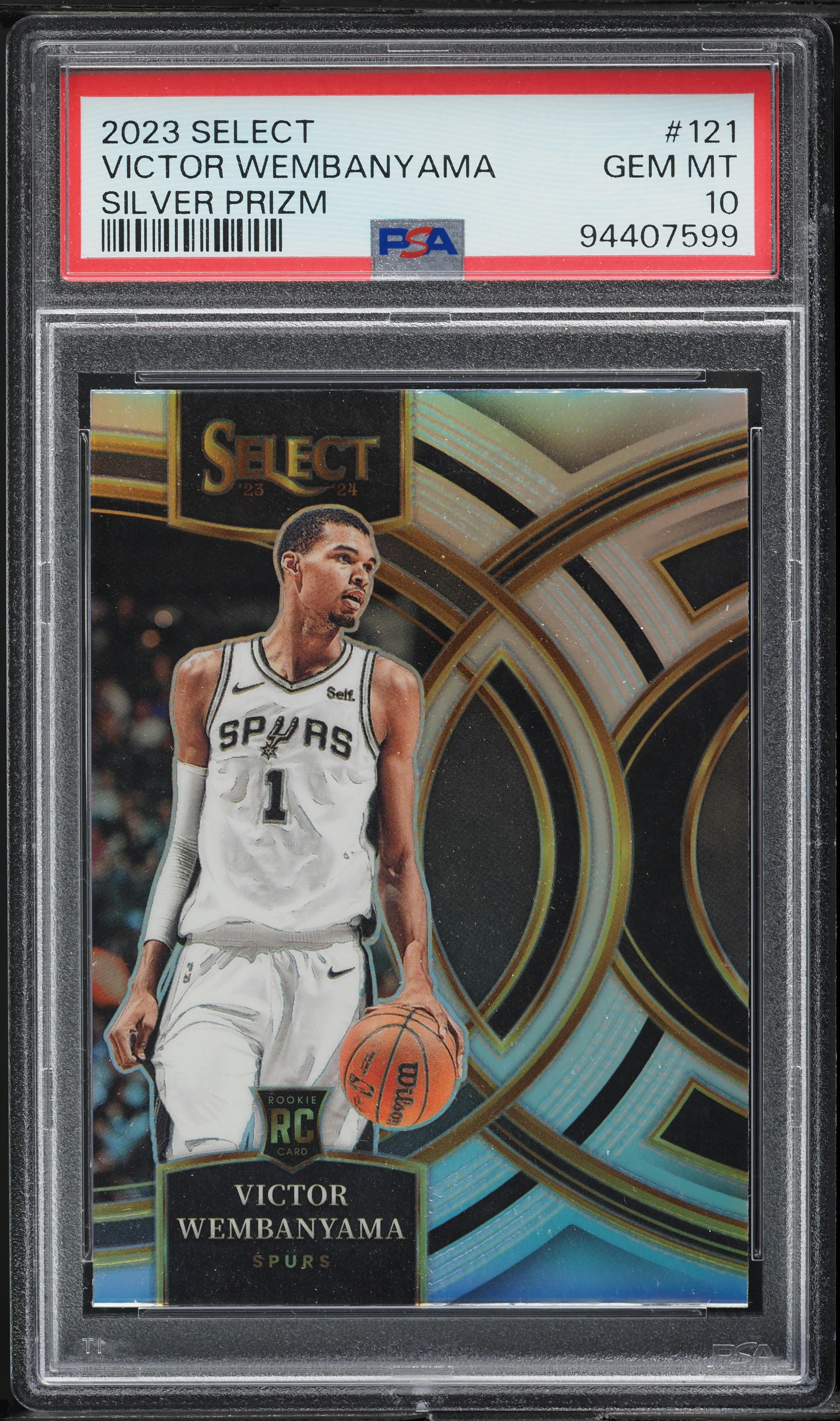 2023 Select Premier Silver Prizm Victor Wembanyama ROOKIE #121 PSA