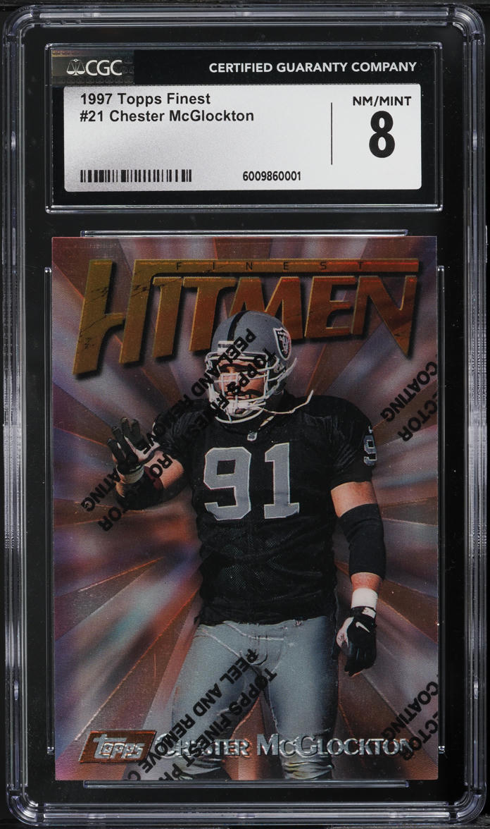 1997 Finest Football w/ Coating Chester McGlockton #21 CGC 8 NM-MT