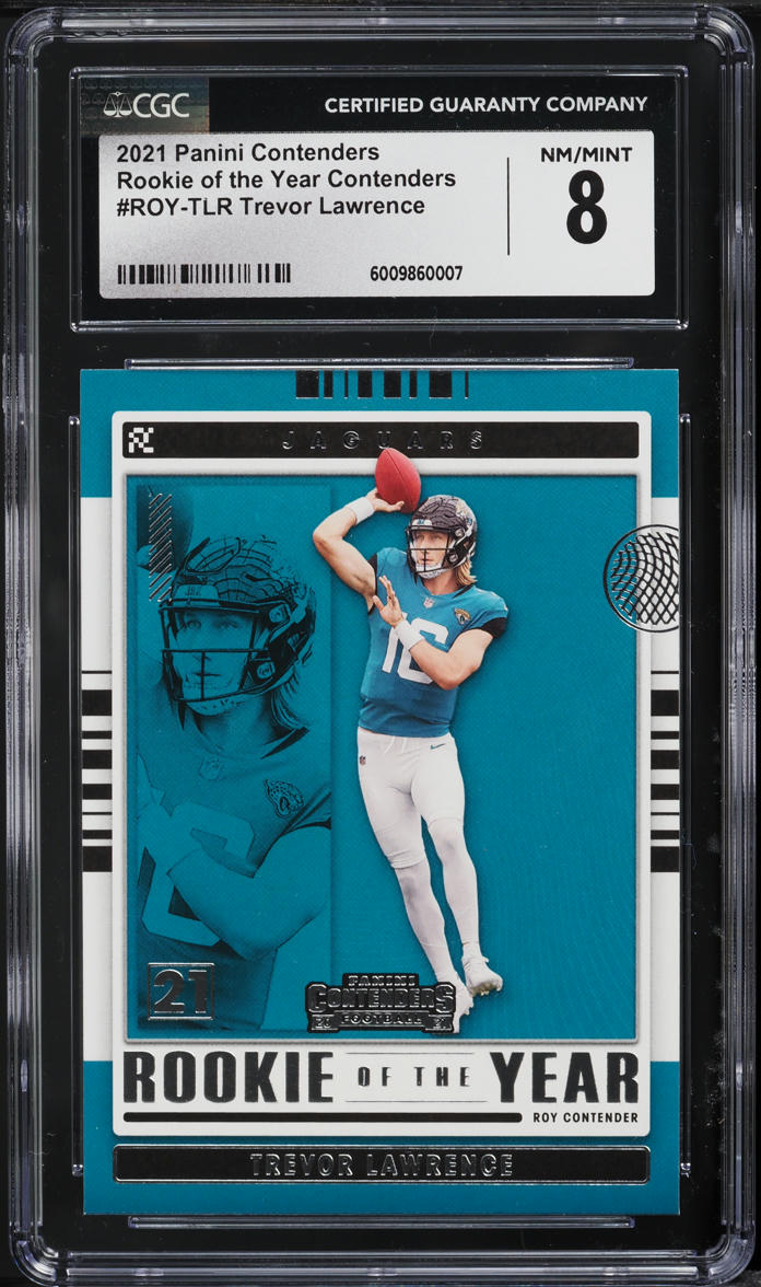 2021 Panini Contenders ROY Trevor Lawrence ROOKIE #ROY-TLR CGC 8 NM-MT