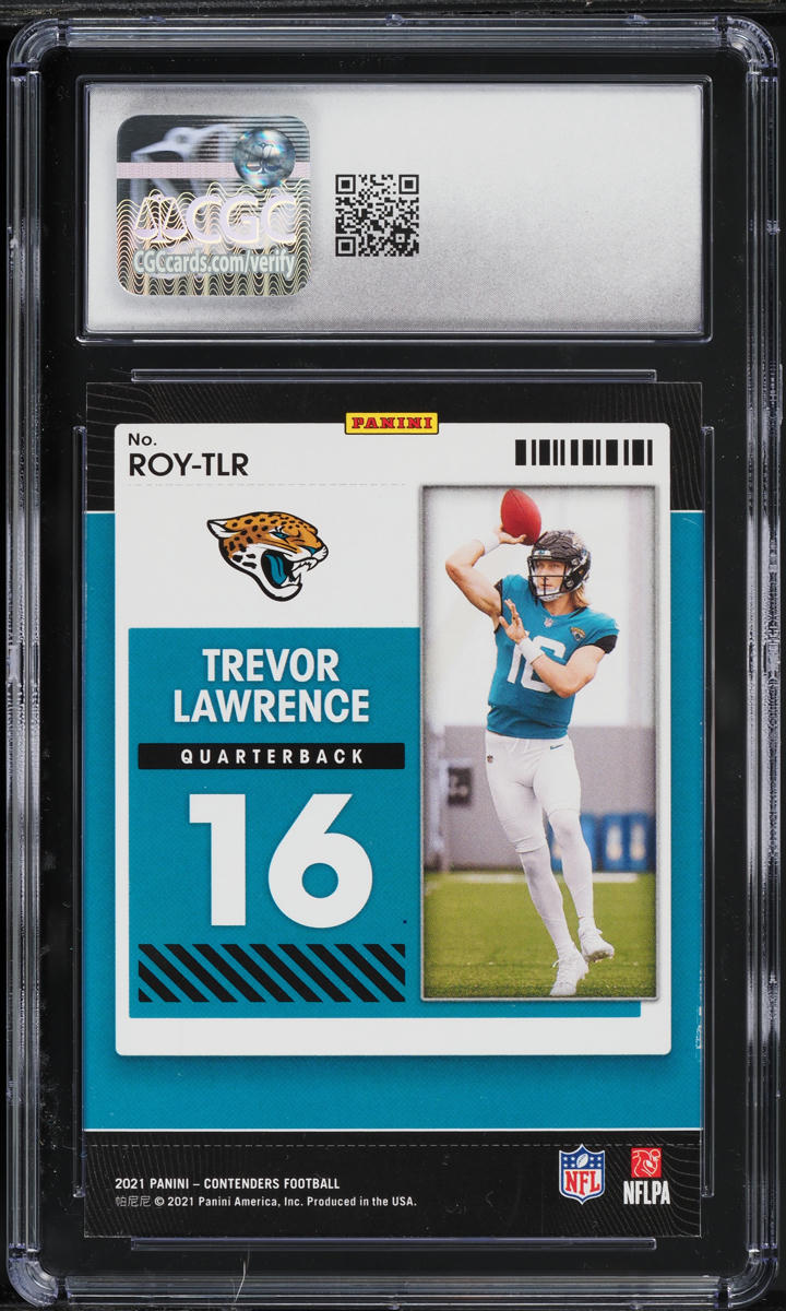 2021 Panini Contenders ROY Trevor Lawrence ROOKIE #ROY-TLR CGC 8 NM-MT