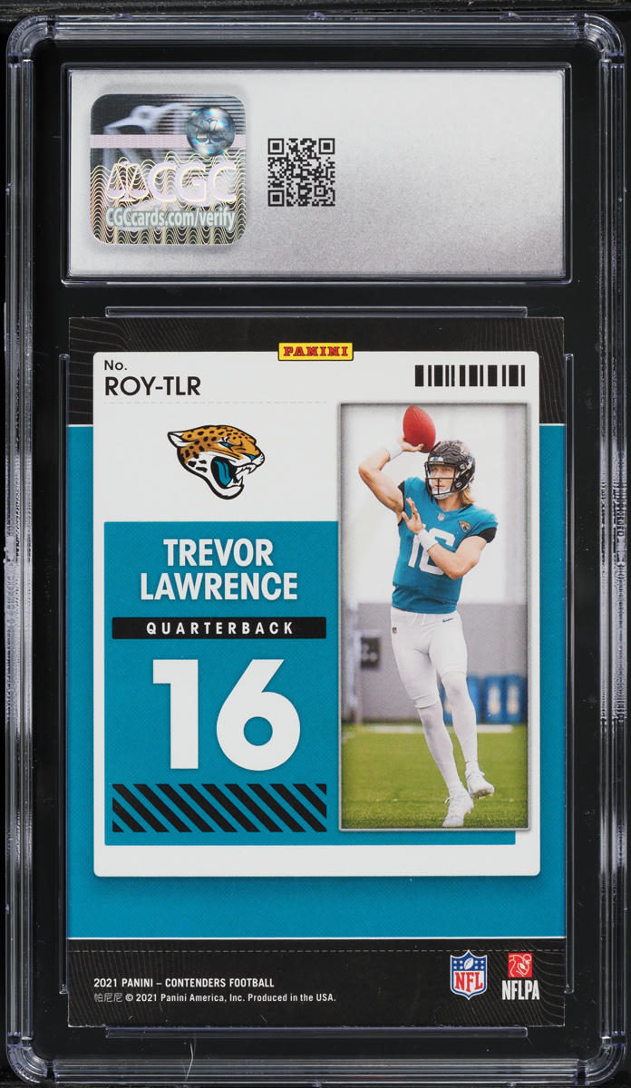 2021 Panini Contenders ROY Trevor Lawrence ROOKIE #ROY-TLR CGC 9 MINT