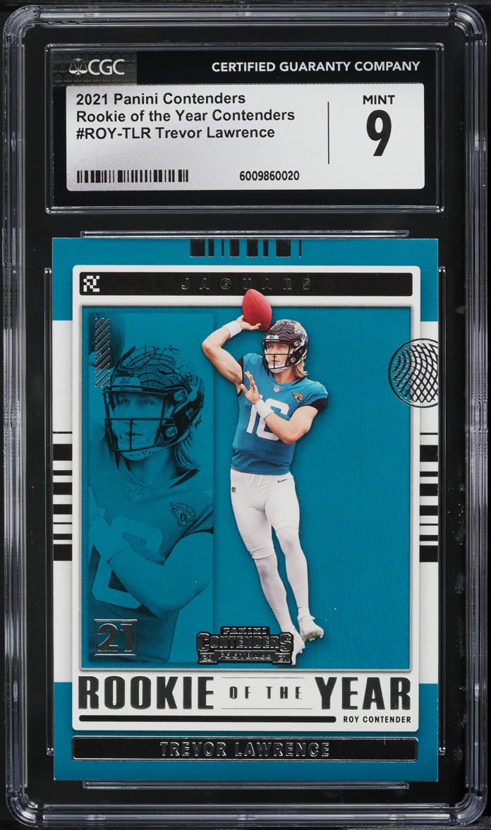 2021 Panini Contenders ROY Trevor Lawrence ROOKIE #ROY-TLR CGC 9 MINT