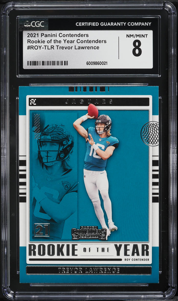 2021 Panini Contenders ROY Trevor Lawrence ROOKIE #ROY-TLR CGC 8 NM-MT