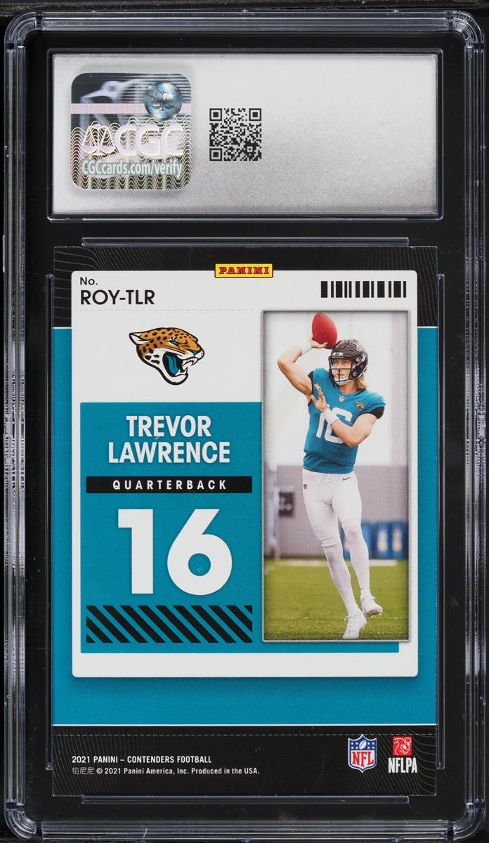 2021 Panini Contenders ROY Trevor Lawrence ROOKIE #ROY-TLR CGC 8 NM-MT