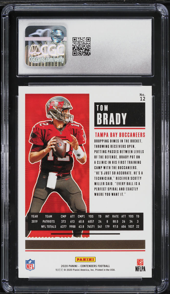 2020 Panini Contenders Tom Brady #12 CGC 8 NM-MT