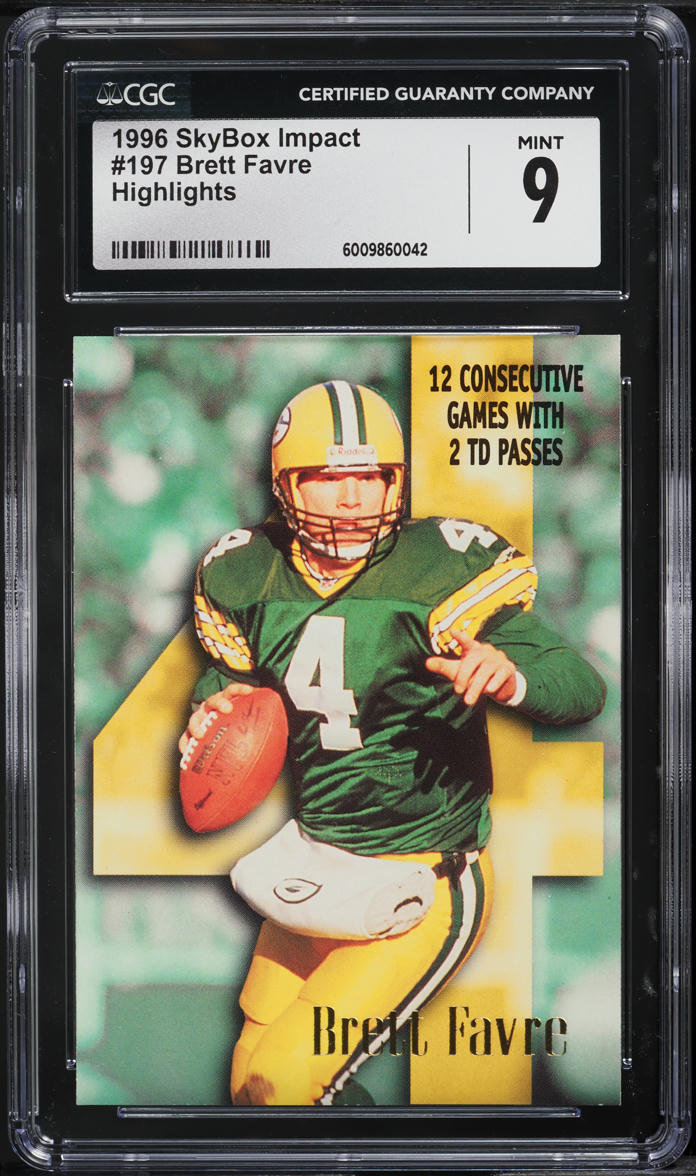 1996 SkyBox Impact Highlights Brett Favre #197 CGC 9 MINT