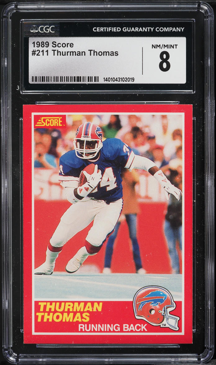 1989 Score Football Thurman Thomas ROOKIE #211 CGC 8 NM-MT