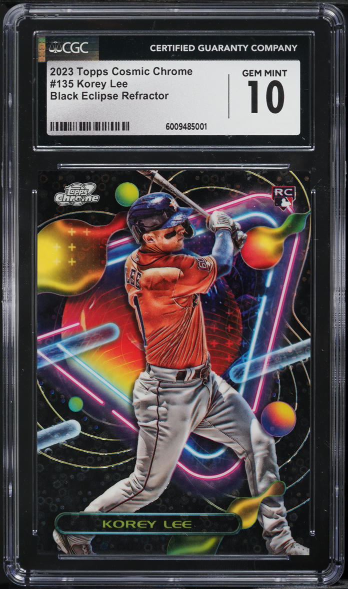 2023 Topps Chrome Cosmic Black Eclipse Refractor Korey Lee ROOKIE /10 #135 CGC 10 GEM MINT