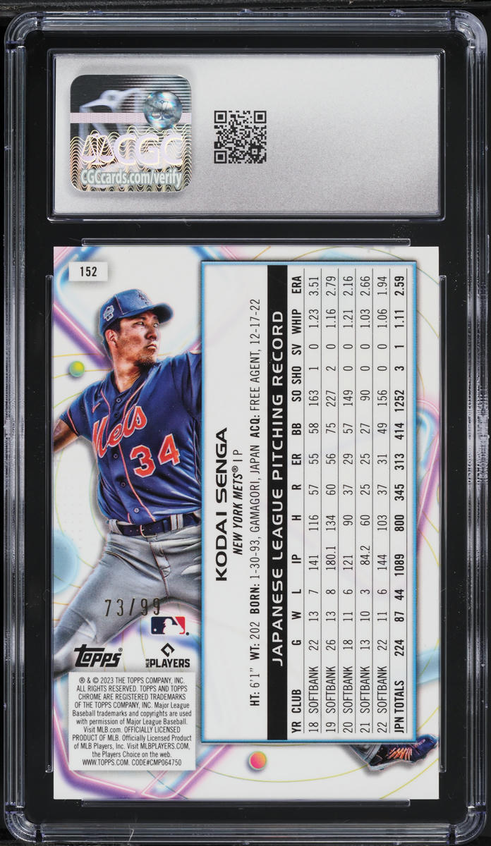 2023 Topps Chrome Cosmic Blue Moon Refractor Kodai Senga ROOKIE