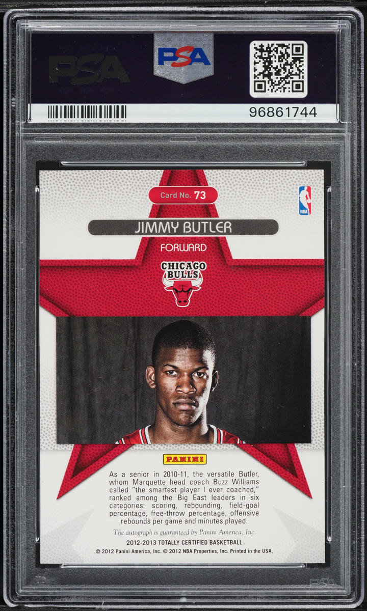 2012 Totally Certified Roll Call Jimmy Butler ROOKIE AUTO #73 PSA 8 NM-MT