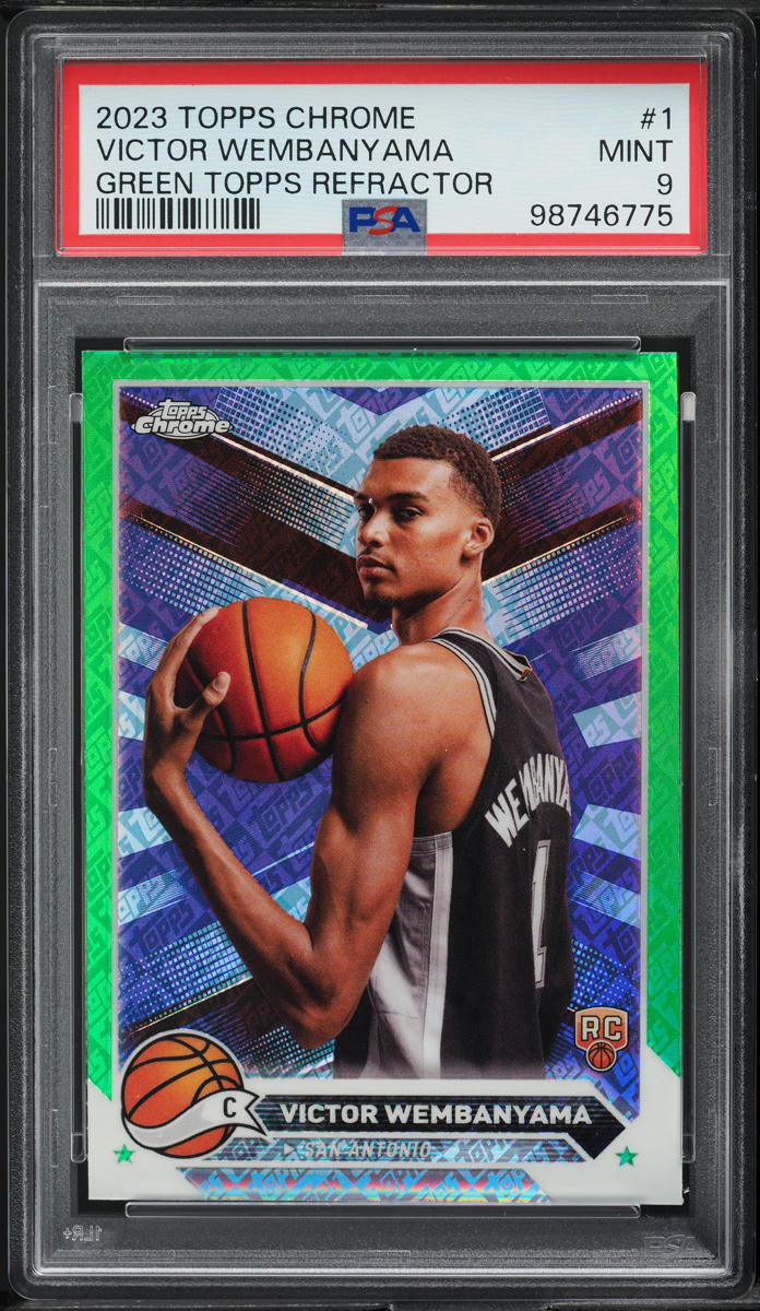 2023 Topps Chrome Green Topps Refractor Victor Wembanyama ROOKIE #1 PSA 9 MINT
