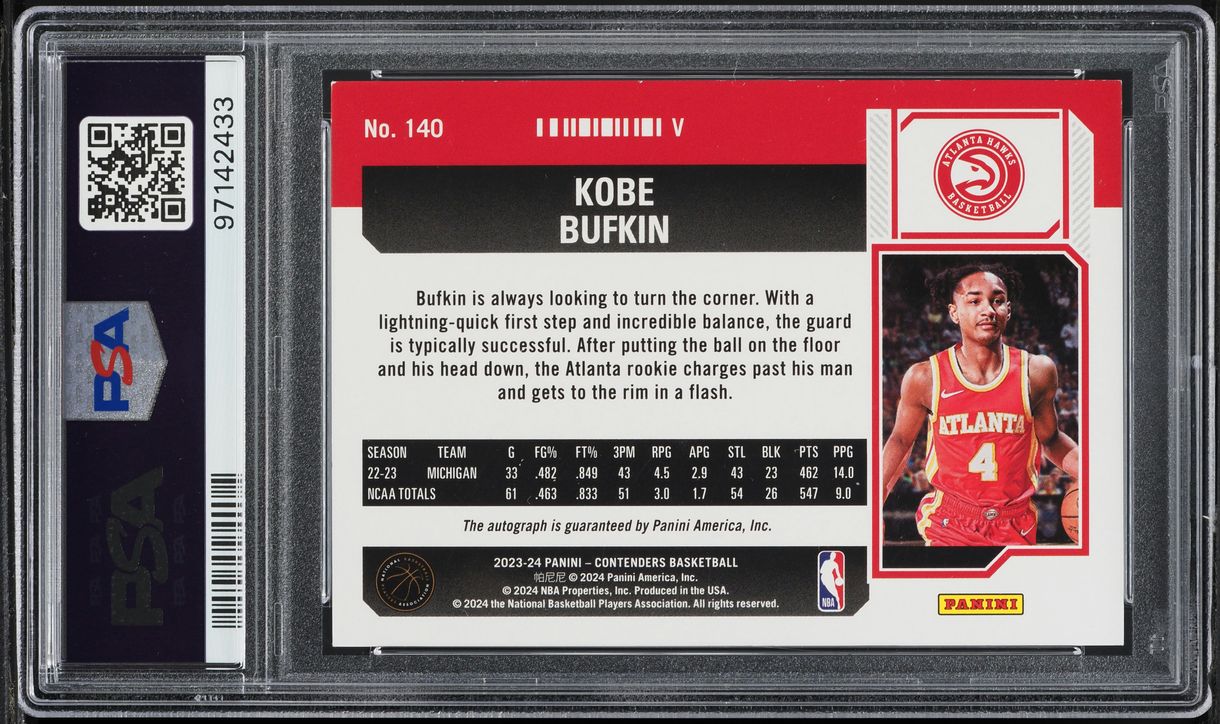 2023 Panini Contenders Variation Cracked Ice Kobe Bufkin ROOKIE
