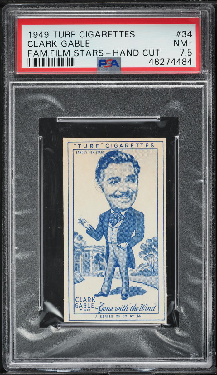 1949 Turf Famous Film Stars Hand Cut Clark Gable #34 PSA 7.5 NRMT+