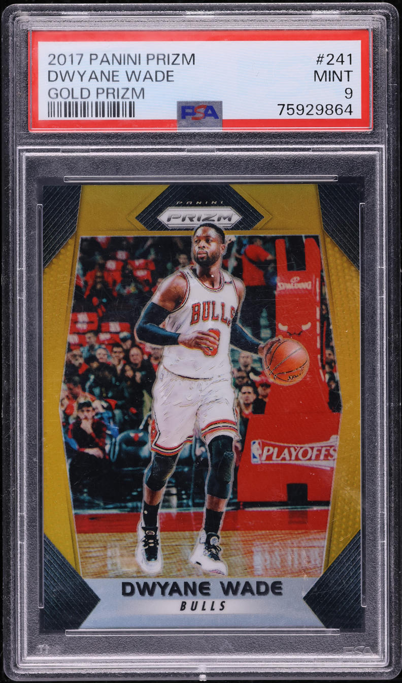 2017 Panini Prizm Gold Dwyane Wade /10 #241 PSA 9 MINT
