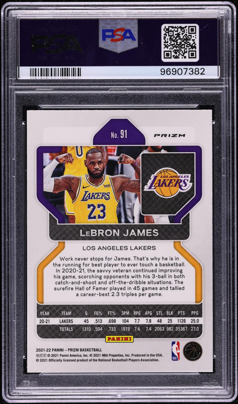 2021 Panini Prizm Red Gold Wave LeBron James #91 PSA 10 GEM MINT