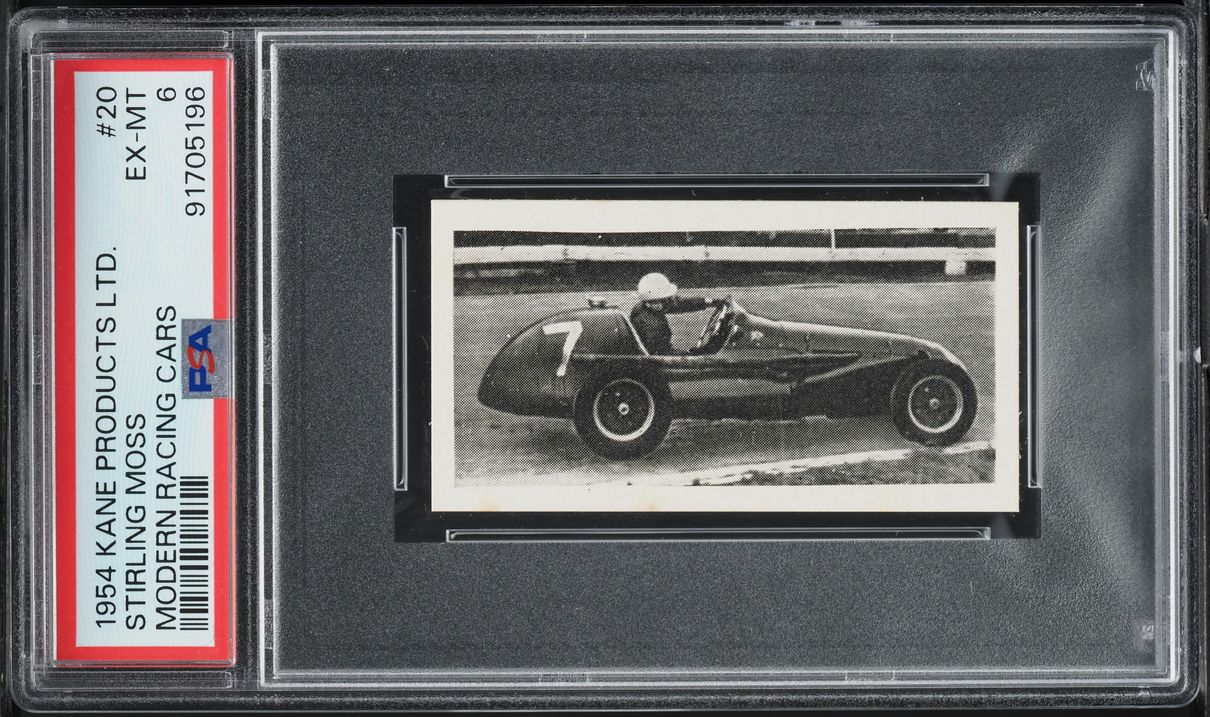 1954 Kane Products Ltd. Modern Racing Cars Stirling Moss #20 PSA 6 EXMT