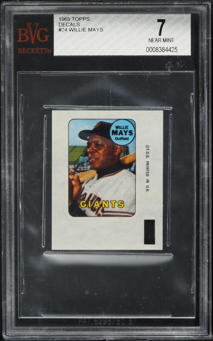 1969 Topps Decals Willie Mays #24 BVG 7 NRMT