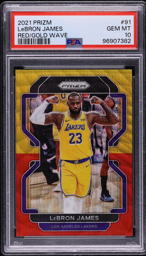 2021 Panini Prizm Red Gold Wave LeBron James #91 PSA 10 GEM MINT