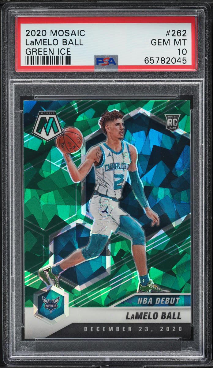 2020 Panini Mosaic Green Ice Lamelo Ball ROOKIE #262 PSA 10 GEM MINT
