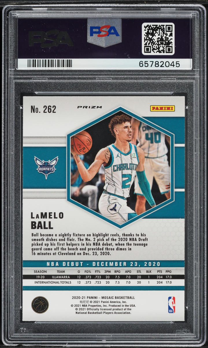2020 Panini Mosaic Green Ice Lamelo Ball ROOKIE #262 PSA 10 GEM MINT