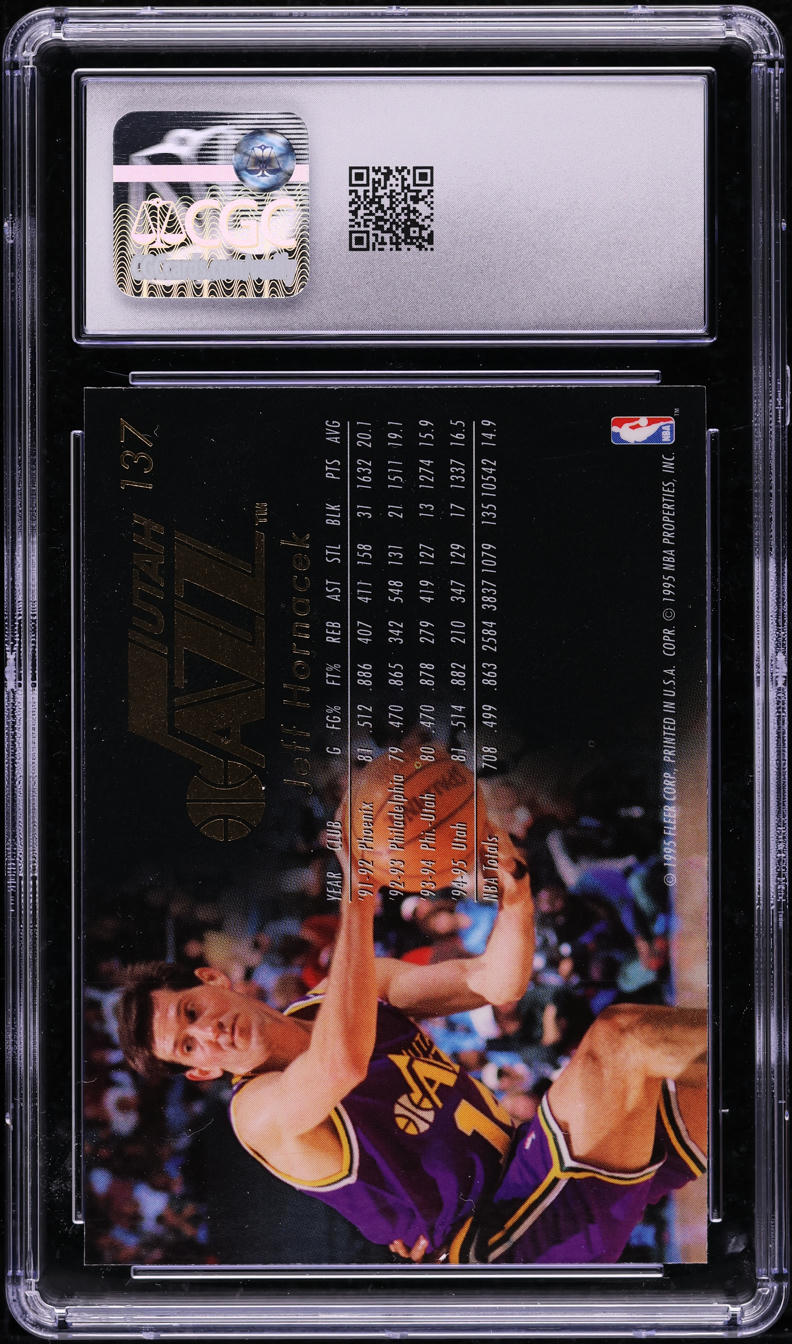 1995 Flair Basketball Jeff Hornacek #137 CGC 9 MINT