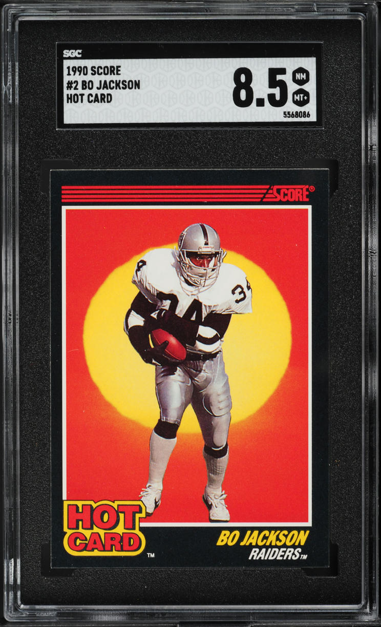 1990 Score Football Hot Card Bo Jackson #2 SGC 8.5 NM-MT+