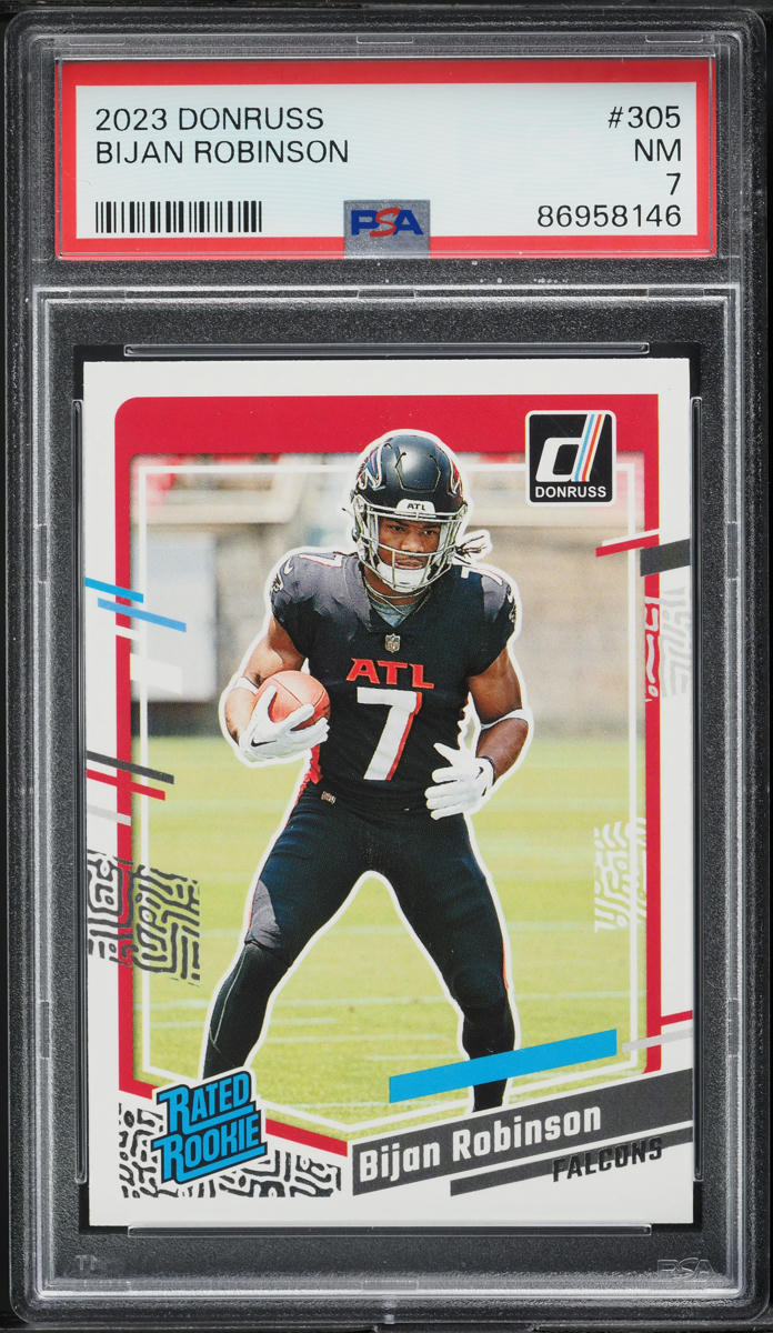 2023 Donruss Football Bijan Robinson ROOKIE #305 PSA 7 NRMT