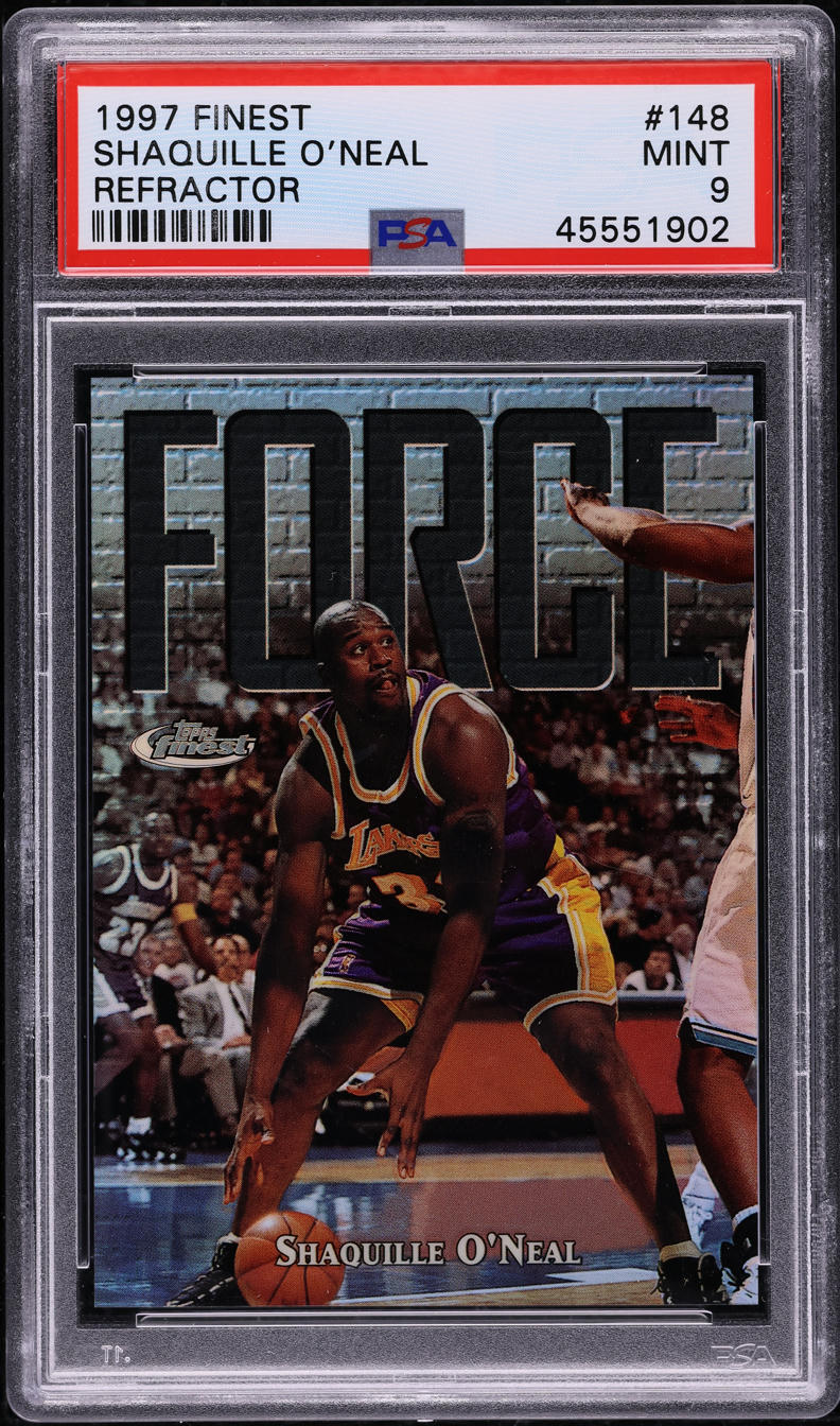 1997 Finest Refractor Shaquille O'Neal /1090 #148 PSA 9 MINT on