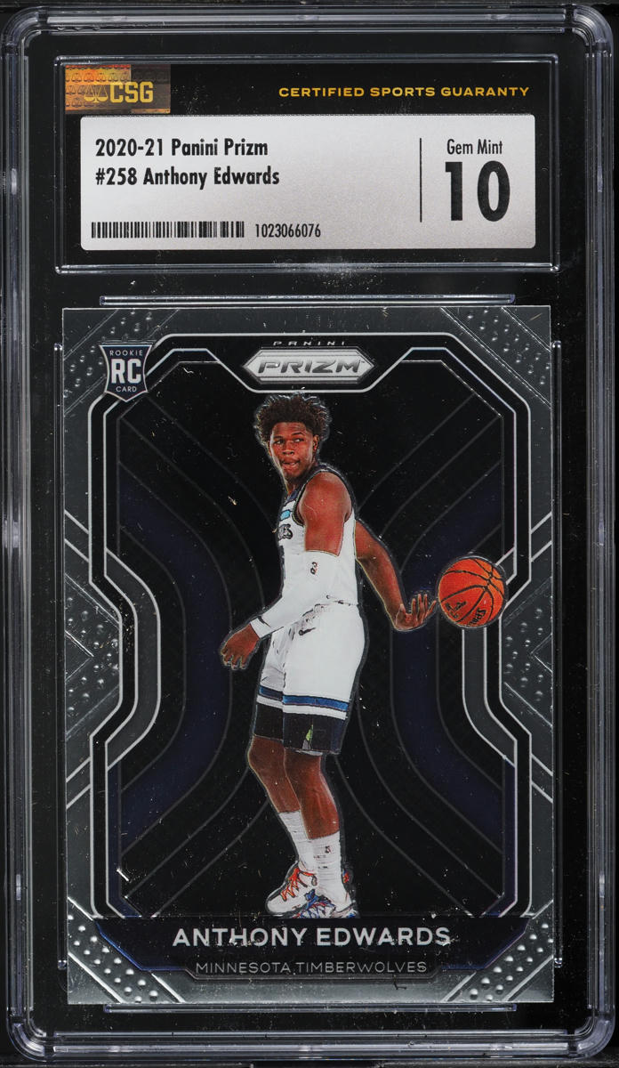 2020 Panini Prizm Anthony Edwards ROOKIE #258 CSG 10 GEM MINT