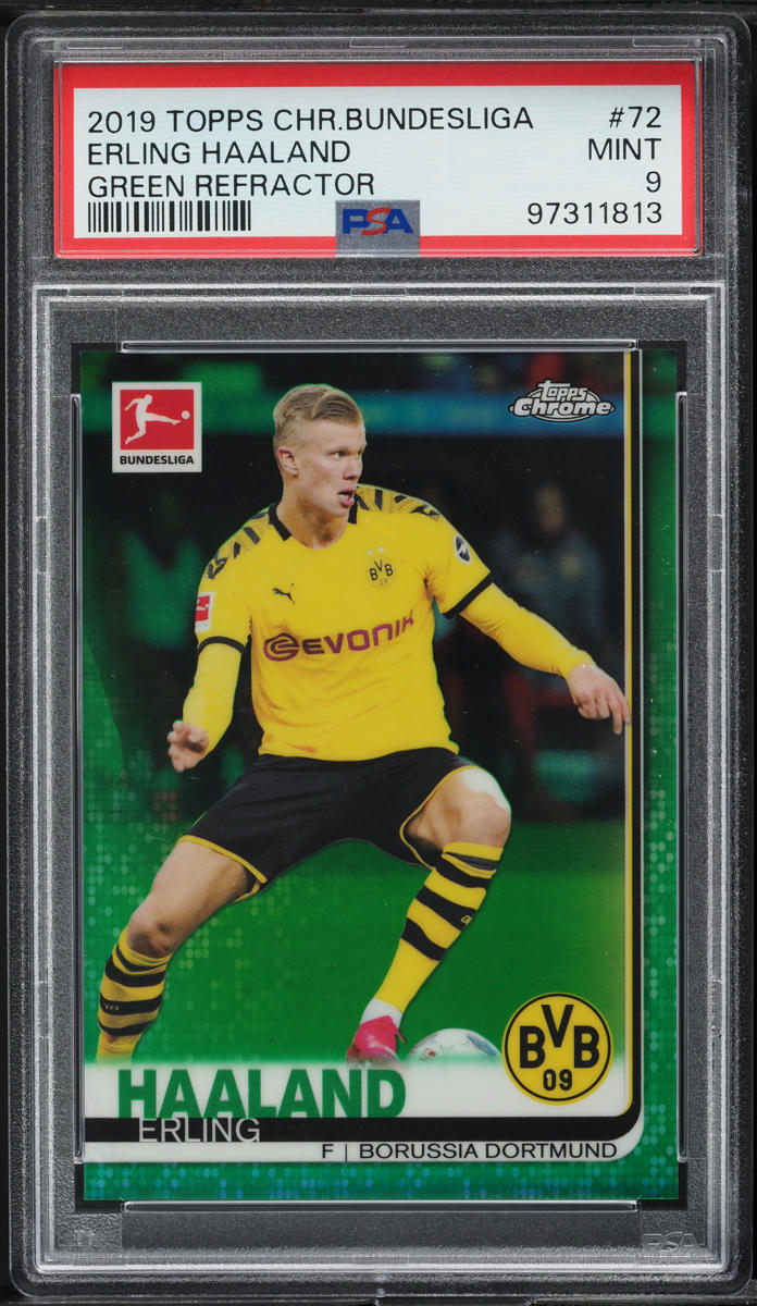2019 Topps Chrome Bundesliga Green Refractor Erling Haaland ROOKIE
