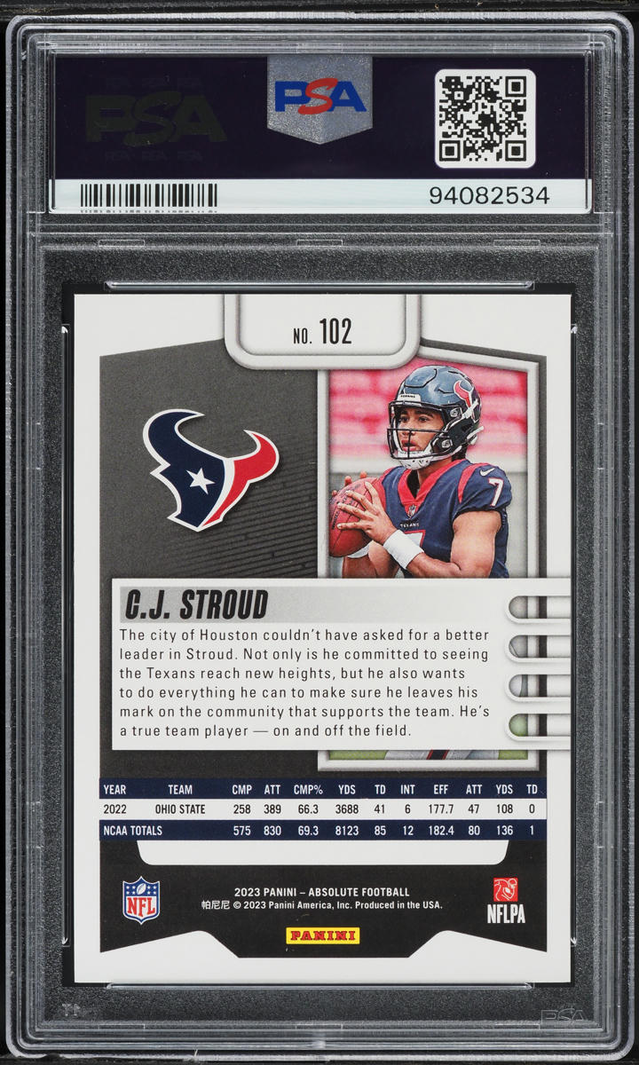 2023 Absolute Black C.J. Stroud ROOKIE #102 PSA 9 MINT