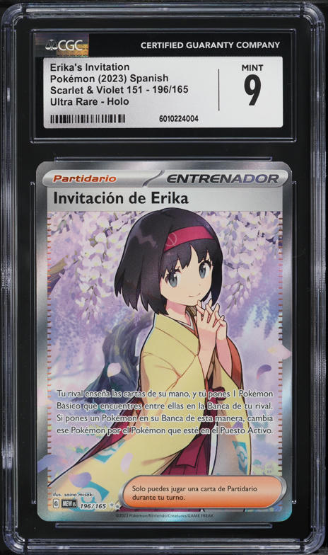 2023 Pokemon Spanish SV 151 Full Art Erika's Invitation #196 CGC 9 MINT on  Fanatics Collect