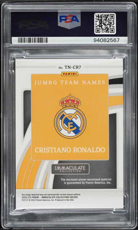 2022 Panini Immaculate Jumbo Team Names Cristiano Ronaldo PATCH