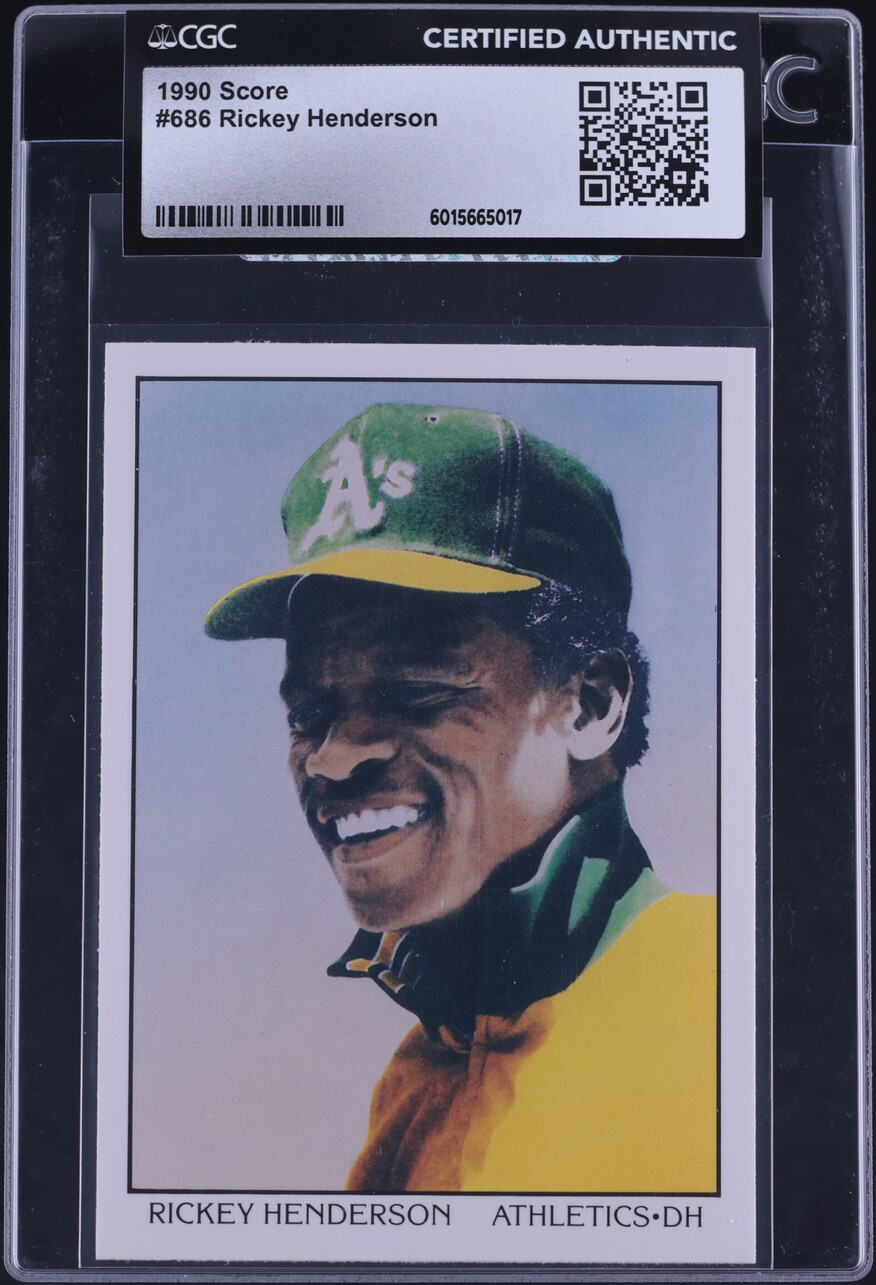 1990 Score Rickey Henderson #686 CGC AUTH