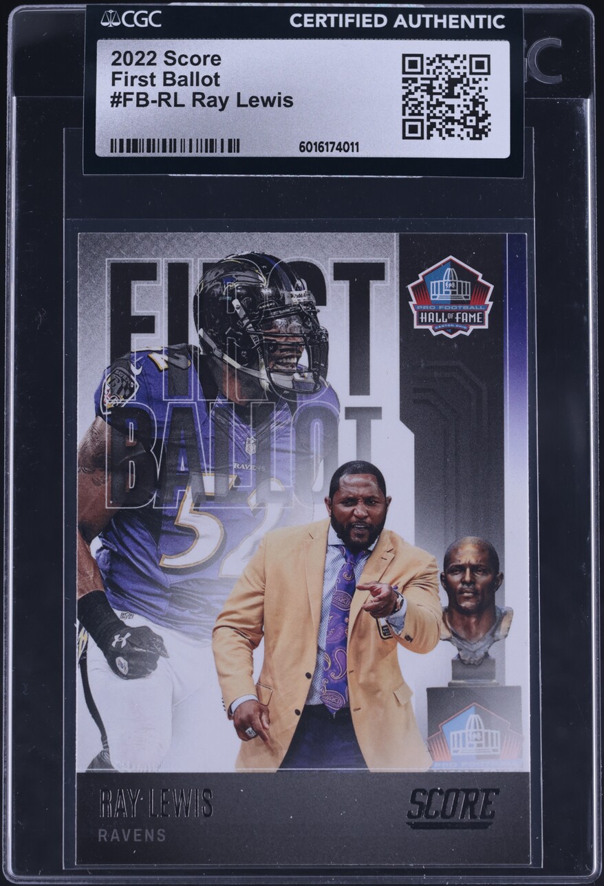 2022 Score Football First Ballot Ray Lewis #FB-RL CGC AUTH