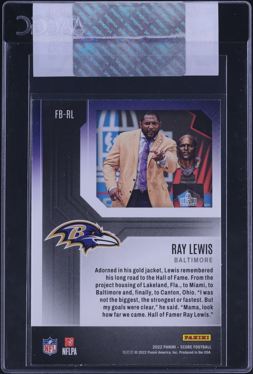 2022 Score Football First Ballot Ray Lewis #FB-RL CGC AUTH