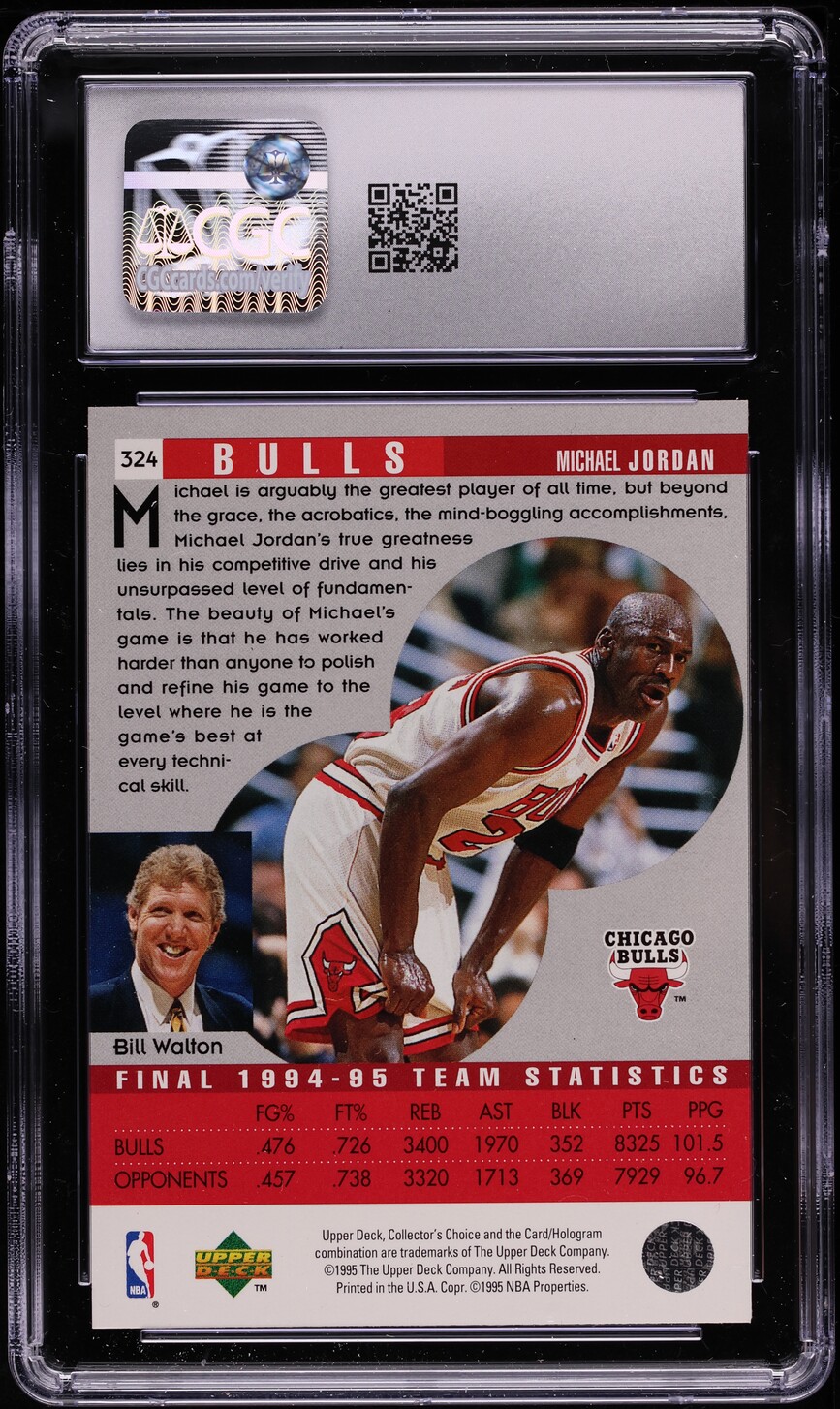 1995 Collector's Choice Michael Jordan #324 CGC 10 GEM MINT