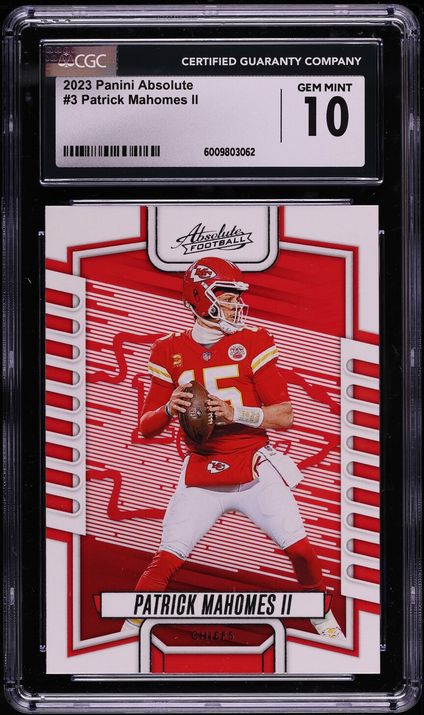 2023 Absolute Football Patrick Mahomes II #3 CGC 10 GEM MINT